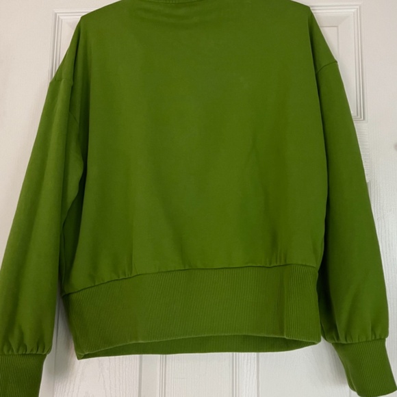 Women's Quarter Zip Sweatshirt, Green, Size Medium - Picture 3 of 8
